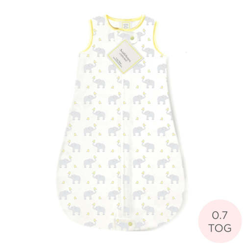 Cotton Flannel Non-Weighted zzZipMe Sack - Elephant & Chickies, Pastel – SwaddleDesigns