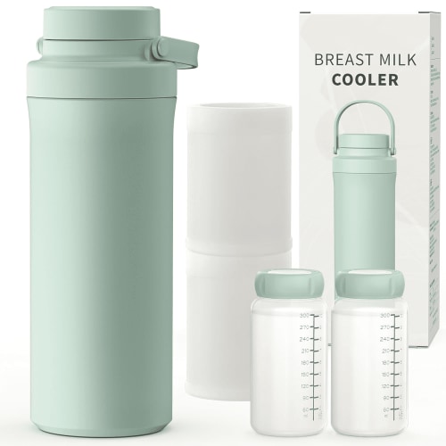 Mpow 22oz Breast Milk Cooler Bottle, Portable Milk Cooler for Breastmilk with 360° Total Cooling for 24 Hours, Breastmilk Chiller with 2pcs Baby Bottles, Breastfeeding Essentials for Baby, BPA-Free