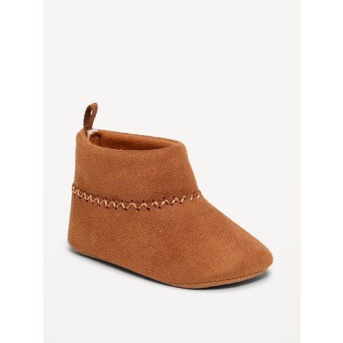 Faux-Suede Moccasin Booties for Baby