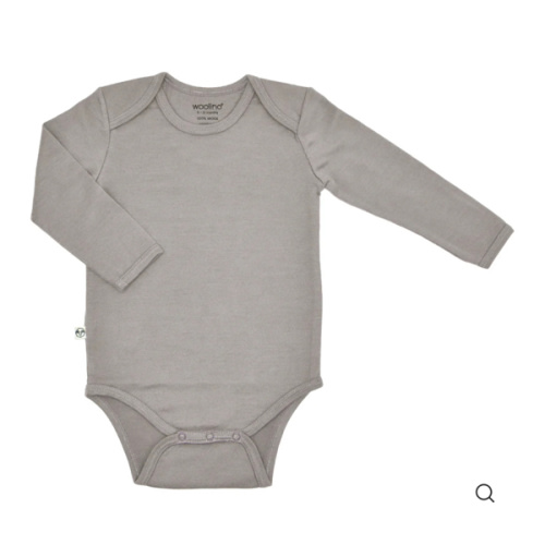 Baby Bodysuit, Long Sleeve, Merino Wool, Dove