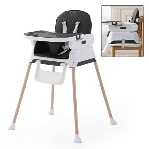 3 in 1 Baby High Chair,Adjustable Convertible Chairs Baby High Chairs for Babies and Toddlers,Portable and Easy to Clean,Black