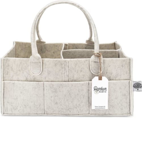 Parker Baby Co. Diaper Caddy - White, Large (16 x 10 x 7")