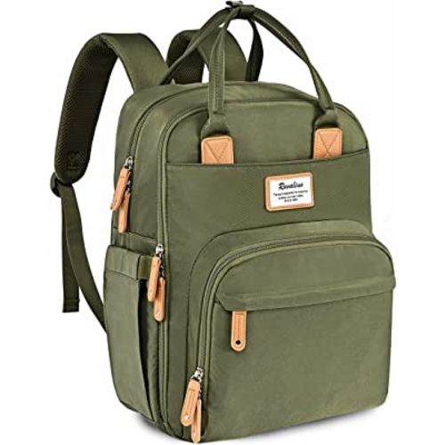 RUVALINO Diaper Bag Backpack, Multifunction Travel Back Pack Maternity Baby Changing Bags, Large Capacity, Waterproof and Stylish, Army Green
