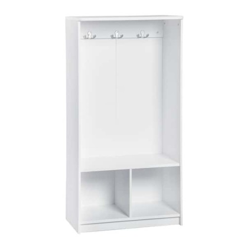 KidSpace 24 in. x 50 in. H White 2-Cube 3-Hook Storage Organizer