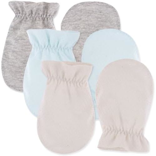 100% Certified Organic Cotton Baby No Scratch Mittens For Newborn to 0-6 Months