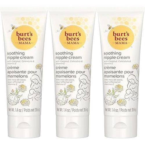 Burts Bees Mama Soothing Nipple Cream with Coconut, Calendula and Vitamin E, 100% Natural Origin, 1.4 Ounces
