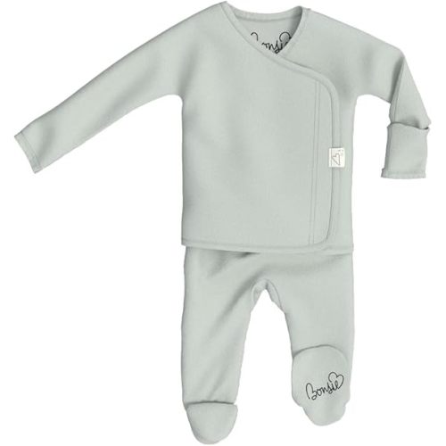 Bonsie Skin to Skin Babywear Footie - Green Baby Footed Bodysuit - Avocado