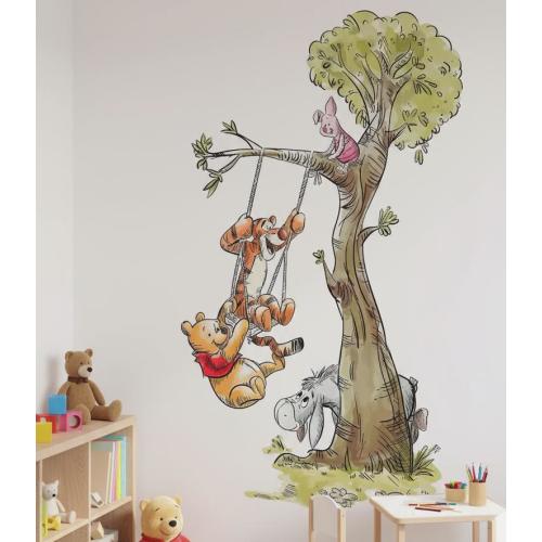 Peel and Stick Winnie the Pooh Wall Decal Kids Room Vinyl Sticker, Removable Nursery Backdrop z3337