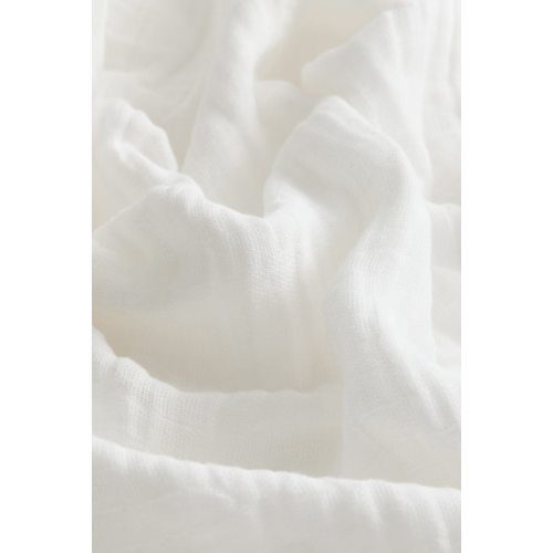 Cotton Muslin Baby Blanket - White