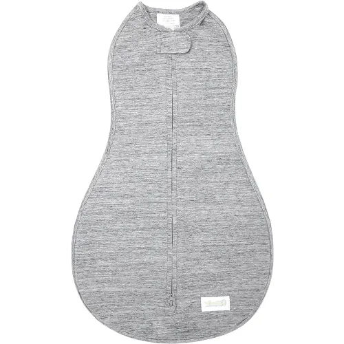 Woombie Original Baby Swaddling Blanket - Soothing, Cotton Baby Swaddle - Wearable Baby Blanket, Twilight Heather Gray, 14-19 lbs