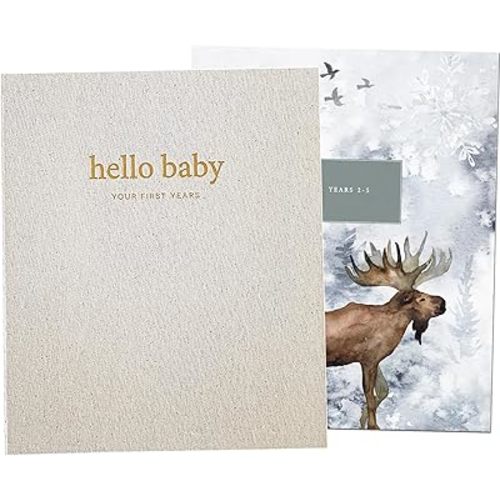 Unisex Baby Memory Book | Minimalist Baby Book First Year Baby Book Keepsake for Milestones | Baby Books First Year Memory Book | Simple Baby Scrapbook for Boy Girl Milestones | Linen - Peachly
