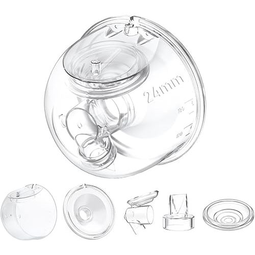 Beast Pump Full Set Milk Collector Cup 24mm Only Compatible with Momcozy S12 Pro/S9 Pro Breast Pump, NOT for S9/S12,for S12 Pro/S9 Pro Wearable Breast Pump Replacement Parts with 24mm Flange