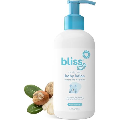 Bliss Baby Lotion, Premium & Fragrance-Free, For Dry & Sensitive Skin, Hydrating Daily Lotion - For Babies, Kids & Adults, Vegan, Hypoallergenic, Dermatologist Tested, Clean & Gentle, 8 fl oz.