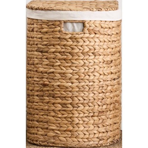 Judas Water Hyacinth Woven Full Oval Brown Laundry Hamper
