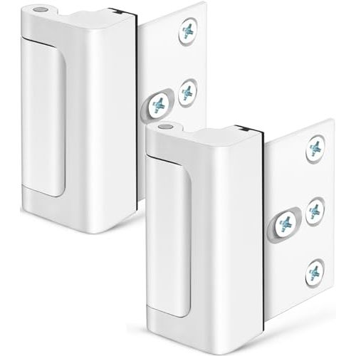 Home Security Door Lock, Childproof Door Reinforcement Lock for Kids Safety with 3" Stop 4 Screws Withstand 800 lbs for Front Inward Swinging Door, Upgrade Child Safety Night Lock to Defend Your Home