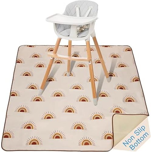 Baby Splat Mat for Under high Chair, Water Resistant & Anti-Slip Spill Mat, Reusable Splash Mat for Kids, Floors or Tables, Playtime Mat and Table Cloth, 51 * 51"