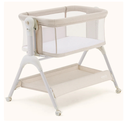 HARPPA Cuddly Sway | 3-in-1 Rocking Baby Bassinet & Bedside Sleeper with Anti-Reflux Mattress for Newborns | Attaches to Bed, Adjustable Height, Tool-Free Setup, Portable Wheels, CPSC Certified, Gentle Rocking Motion | Ideal for Infants, Safe Co-Sleeping