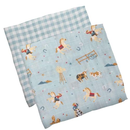 Amazon.com: Stephen Joseph Baby Swaddle Blanket, Unisex Swaddle Wrap Soft Muslin Swaddle Blankets, Receiving Blanket for Boys and Girls, 47 x 47 inches, Set of 2, Western : Baby