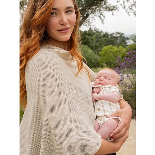 We are Amma | The Cocoon™ - Newborn Essentials Must Haves: Nursing Cover for Breast Feeding Essentials | Nursing Sweater Used as Breastfeeding Cover (Natural, Plus Size)