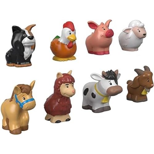 Fisher-Price Little People Toddler Toys Farm Animal Friends 8-Piece Figure Set for Pretend Play Ages 1+ Years