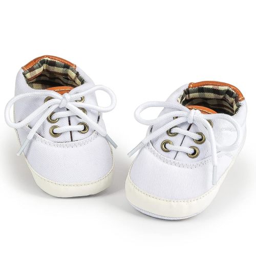 Meckior Infant Baby Girls Boys Canvas Shoes Soft Sole Toddler Slip On Newborn Crib Moccasins Casual Sneaker Austin Boy's Flat Lazy Loafers First Walkers Skate Shoe