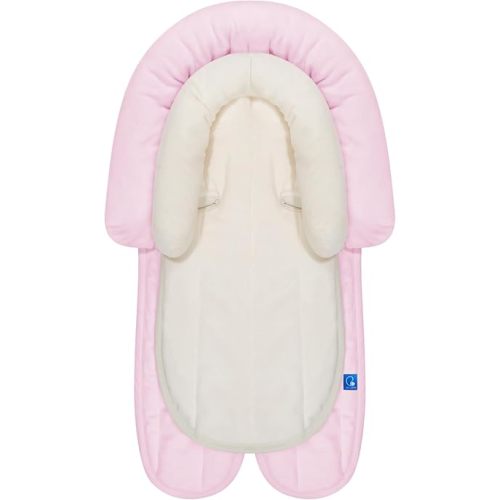 COOLBEBE New 2-in-1 Babybody Supports for Baby Newborn Infants - Extra Soft Stroller Cushion Pads Car Seat Insert, Seasons, Pink