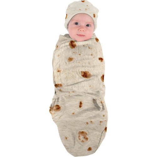 Cuddle Club Baby Wrap Swaddle Blanket Sleep Sack with Novelty Beanie Hat, Burrito Small