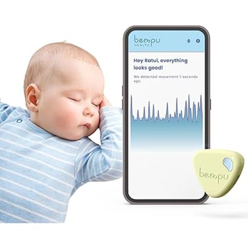 Bellybutton Smart Breathing Baby Monitor for Safer Sleep with Gentle Vibration, App Notifications, Easy to Clip, Portable, Medical-Grade Materials & Non-Bulky Design