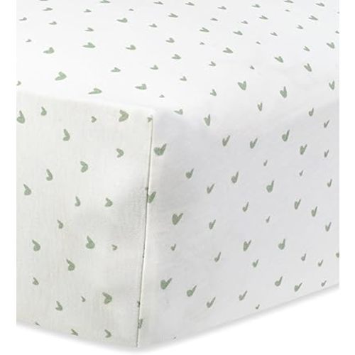 Under The Nile Organic Cotton Crib Sheet - Hearts, 51" x 28"