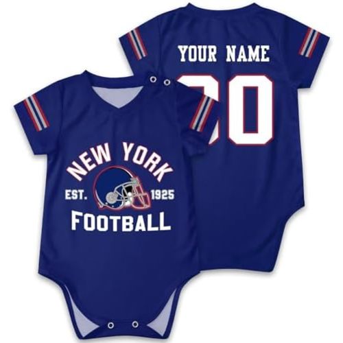 OAOANS Baby Clothes Custom Name Number Personalized Football Baby Jersey Clothing Newborn Toddler Apparel 0-24 Months Gifts