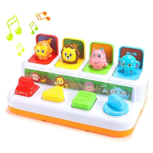 Animal Park Interactive Pop Up Music Toy,Up- Early Education Activity Center Toy, Ages 7 8 9 10 11 12 Months and up Infant Toddlers Toys.