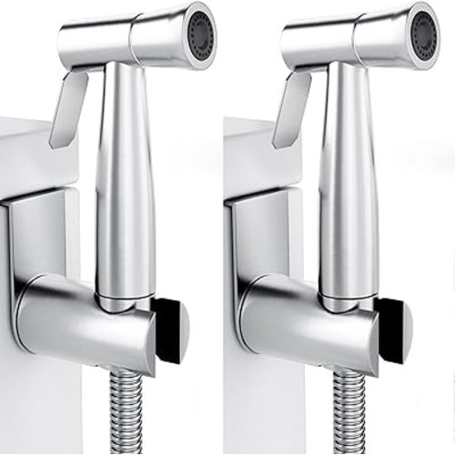 Purrfectzone 2 Pack Bidet Sprayer for Toilet, Handheld Bidet Sprayer Kit, Easy-to-Install Toilet Bidet Sprayer Set, Hand Held Stainless Steel Bidet with Adjustable Flow, Cloth Diaper Sprayer