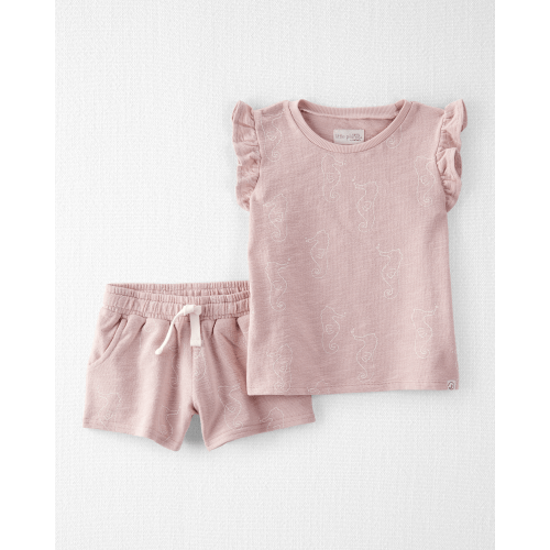 Toddler 2-Piece Seahorse-Print Set Made with Organic Cotton - Little Planet | Carter's