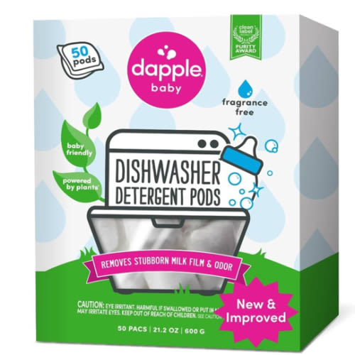 Amazon.com: Dapple Baby Dishwasher Pacs, Hypoallergenic Dishwasher Pods Powered by Plants, Removes Milk Residue & Odor on Dishes, Baby Bottles & Kitchenware, Fragrance Free, 50 count : Health & Household