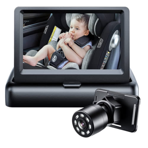 Itomoro Baby Car Mirror, View Infant in Rear Facing Seat with Wide Crystal Clear View,360° Rotation Plug and Play Easy Install baby car monitor 1080p