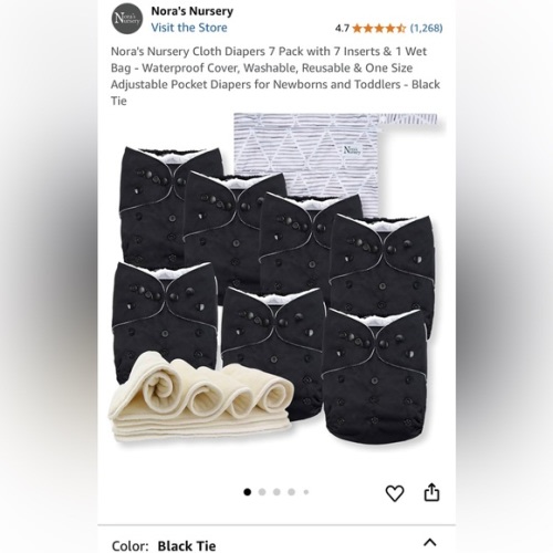 Nora's Nursery Black Cloth Diapers Set