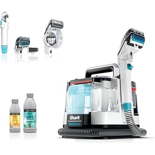 Shark Portable Carpet & Upholstery Cleaner, StainStriker with Spot, Stain, & Odor Eliminator, 3 Attachments, Perfect for Pets, Carpet, Area Rugs, Couches, Upholstery, Cars & More, White, PX201