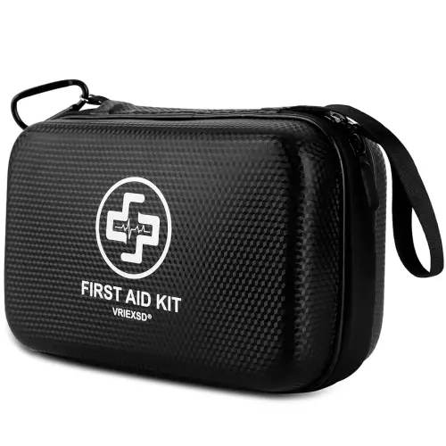 Premium First Aid Kit, 320 Piece Waterproof Hard Shell Eva First Aid Kit for Home, Camping, Cars, Hiking, Travel, Businesses & Outdoor Emergencies - Emergency Medical Kits (Black)