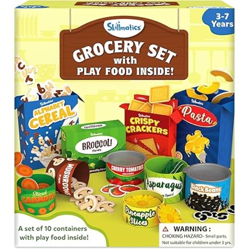 Skillmatics Grocery Set - 100+ Pieces, Play Foods, Realistic Pretend Play Toys, Kids Kitchen Set, Gift for Girls & Boys Ages 3, 4, 5 & Up