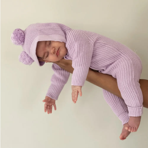 Little B's Classic Hoodie Jumpsuit - Violet