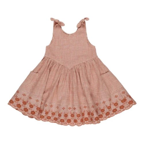 Poppy Vichy dress | Brick red