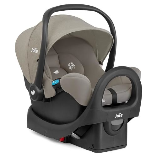 Joie Rue Lightweight Infant Car Seat & Anti-Rebound Base –Side-Impact Protection, 5-Point Harness, and UPF 50+ Canopy for Newborns and Infants (Dove)