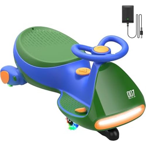 FanttikRide N7 Pro Electric Wiggle Car, Flashing Wheels, for Ages 3+, Green