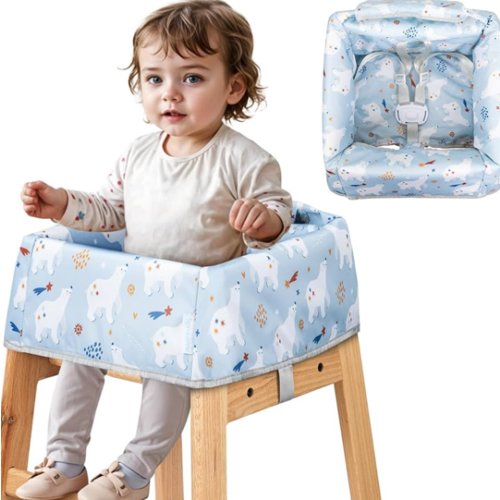 High Chair Cover for Baby Restaurant: Sprouterie Baby Highchair Covers for Restaurant Waterproof Washable Stain and Slip Resistant Portable for Children Outdoor Indoor Eating Blue Polar Bear