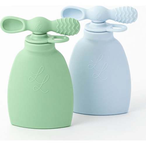 The Palmetto Pouch 2-Pack: Nontoxic Reusable Smoothie Pouch, Green and Blue