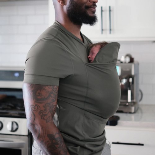 Lalabu Dad Shirt | Original Babywearing T-Shirt with Kangaroo Pouch | Baby Wrap Carrier for Newborns & Infants | Baby Wrap Carrier for Newborns | Essential for new Dads