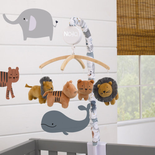 NoJo Zoo Velboa Lions and Tigers Musical Mobile | Wayfair