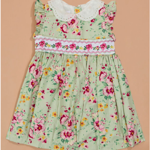 Allie Floral Bodysuit Dress in Green | Tullabee