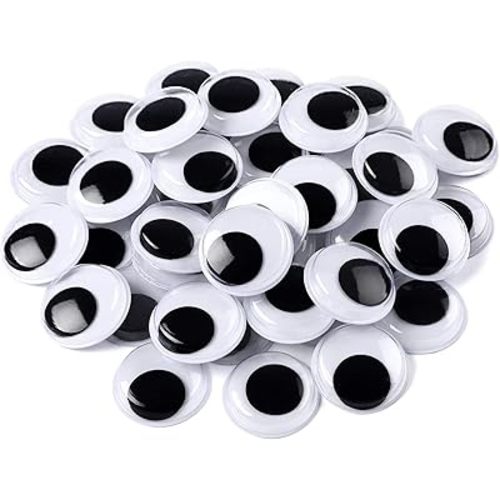 FEBSNOW 200 Pieces Wiggle Eyes Self Adhesive Black White Googly Eyes for DIY Crafts Decoration (15mm)