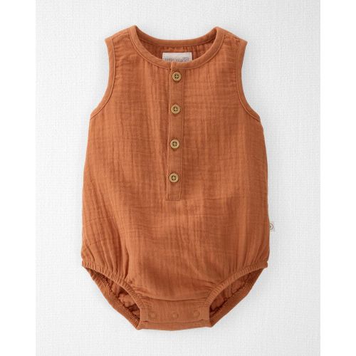 Organic Cotton Gauze Sunsuit - 3M - Tiger Eye